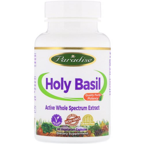 Paradise Herbs, Holy Basil, 60 Vegetarian Capsules فوائد