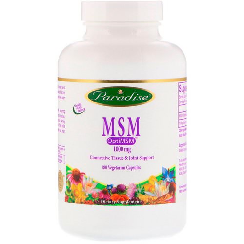Paradise Herbs, MSM, 1,000 mg, 180 Vegetarian Capsules فوائد