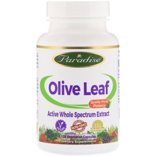 Paradise Herbs, Olive Leaf, 120 Vegetarian Capsules فوائد