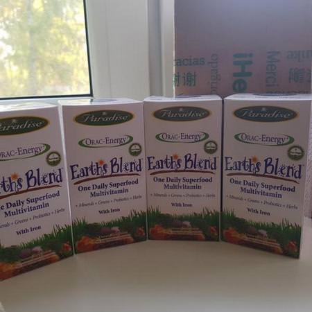 Paradise Herbs, Earth's Blend, One Daily Superfood Multivitamin, With Iron, 30 Vegetarian Capsules