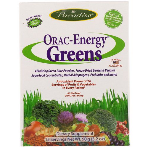 Paradise Herbs, ORAC-Energy Greens, 15 Packets, 6 g Each فوائد