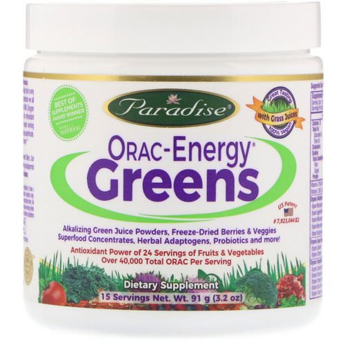 Paradise Herbs, ORAC-Energy Greens, 3.2 oz (91 g) فوائد