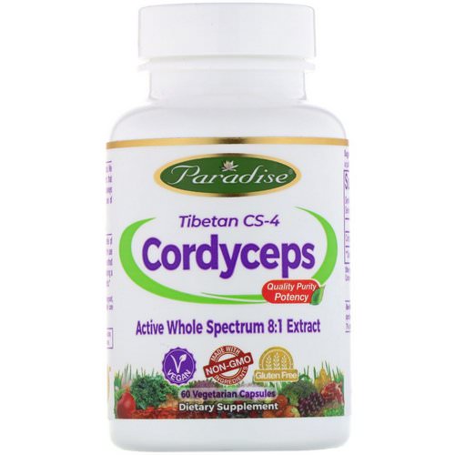 Paradise Herbs, Tibetan CS-4 Cordyceps, 60 Vegetarian Capsules فوائد
