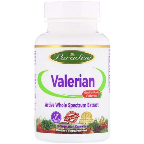 Paradise Herbs, Valerian, 60 Vegetarian Capsules فوائد