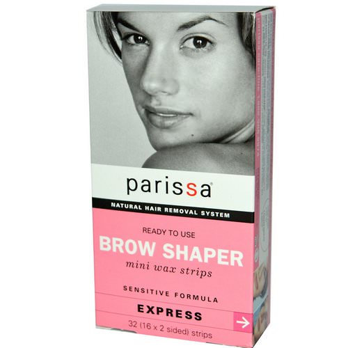 Parissa, Natural Hair Removal System, Brow Shaper, Mini Wax Strips, 32 (16 x 2 sided) Strips فوائد