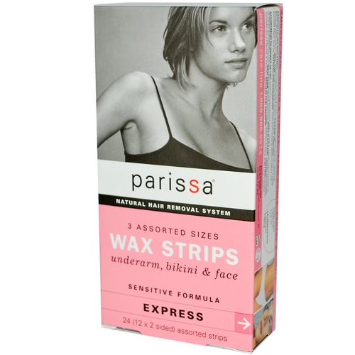 Parissa, Natural Hair Removal System, Wax Strips, 24 Assorted Strips فوائد