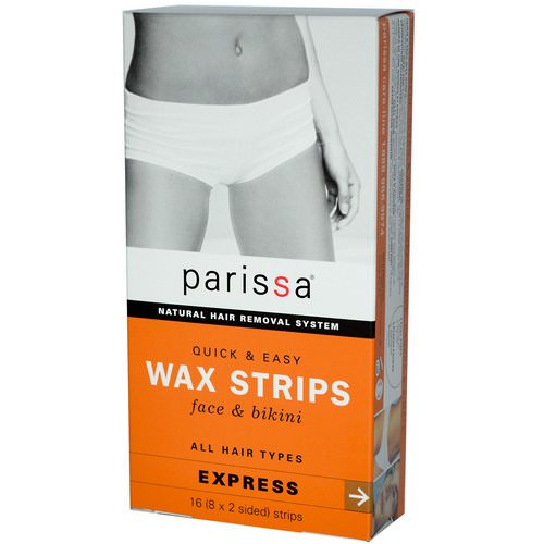 Parissa, Natural Hair Removal System, Wax Strips, Face & Bikini, 16 (8x2 Sided) Strips فوائد