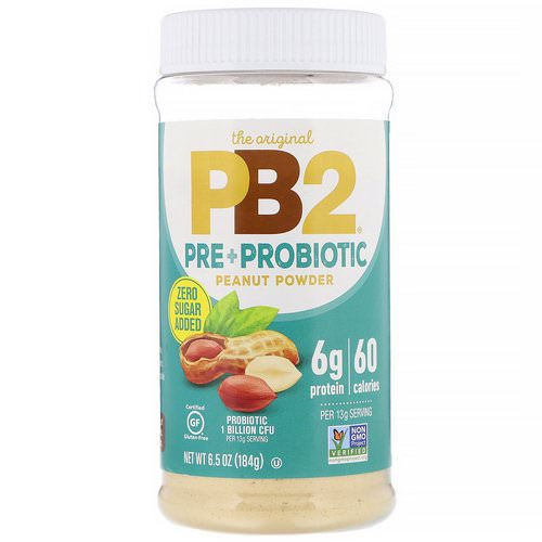 PB2 Foods, The Original PB2, Pre + Probiotic Peanut Powder, 6.5 oz (184 g) فوائد