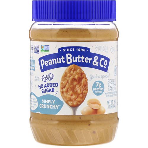 Peanut Butter & Co, Simply Crunchy, Peanut Butter Spread, No Added Sugar, 16 oz (454 g) فوائد