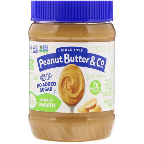 Peanut Butter & Co, Simply Smooth, Peanut Butter Spread, No Added Sugar, 16 oz (454 g) فوائد
