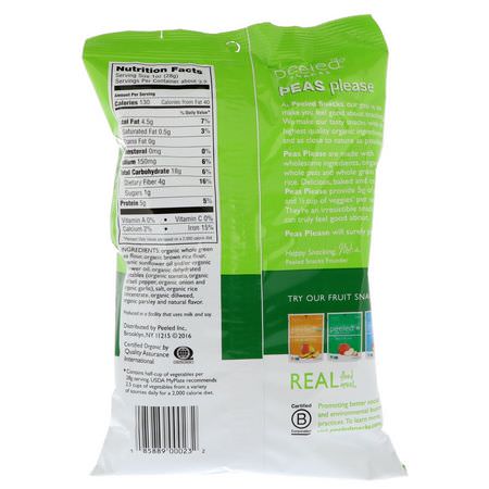 Peeled Snacks, Peas Please, Organic, Garden Herb, 3.3 oz (94 g):الخضر,ات الخفيفة, الفاكهة