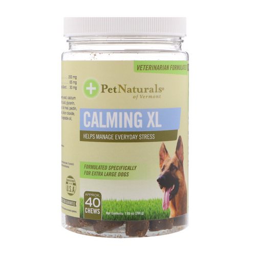 Pet Naturals of Vermont, Calming XL, For Extra Large Dogs, 40 Chews, 7.05 oz (200 g) فوائد