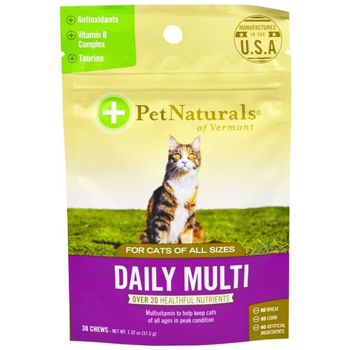 Pet Naturals of Vermont, Daily Multi, For Cats, 30 Chews, 1.32 oz (37.5 g) فوائد