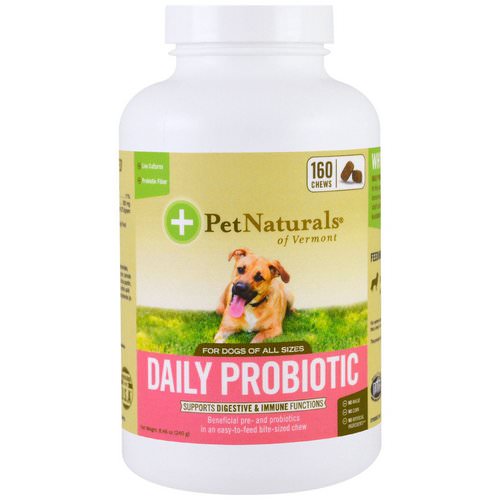 Pet Naturals of Vermont, Daily Probiotic, For Dogs of All Sizes, 160 Chews, 8.46 oz (240 g) فوائد