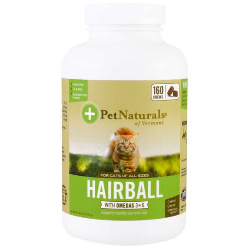 Pet Naturals of Vermont, Hairball for Cats, 160 Chews, 8.46 oz (240 g) فوائد