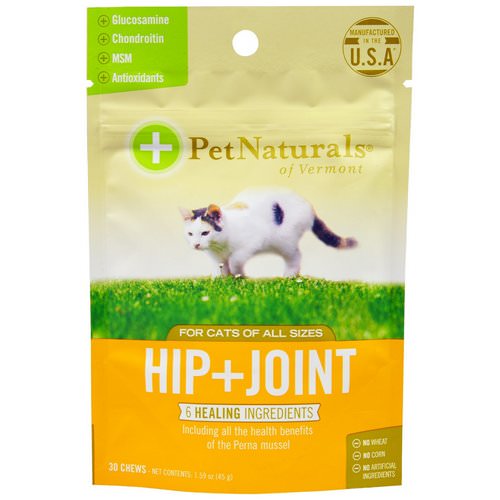 Pet Naturals of Vermont, Hip + Joint, Chews For Cats, 30 Chews, 1.59 oz (45 g) فوائد