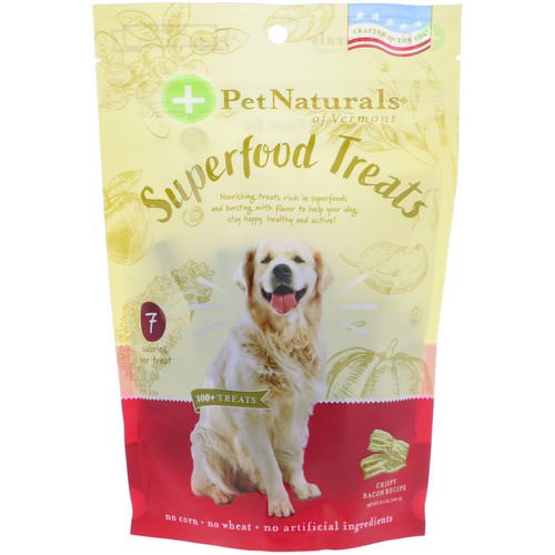 Pet Naturals of Vermont, Superfood Treats for Dogs, Crispy Bacon Recipe, 100+ Treats, 8.5 oz (240 g) فوائد