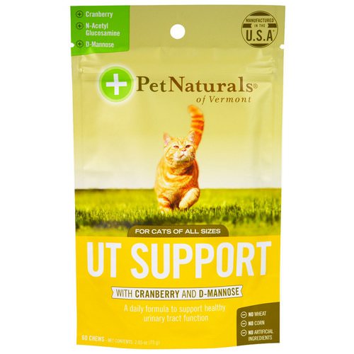 Pet Naturals of Vermont, UT Support with Cranberry and D-Mannose, For Cats, 60 Chews, 2.65 oz (75 g) فوائد