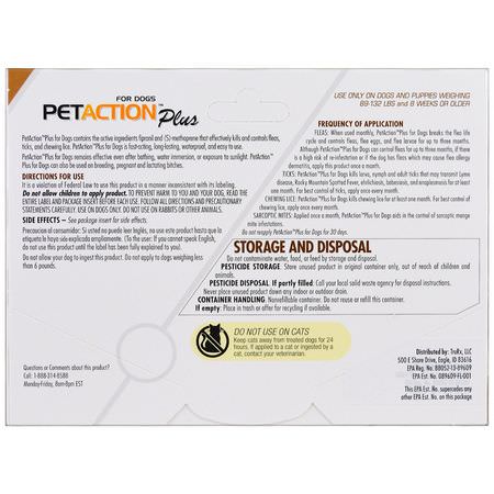 PetAction Plus, For Xlarge Dogs, 3 Doses - 0.136 fl oz Each:Tick Defense, Flea