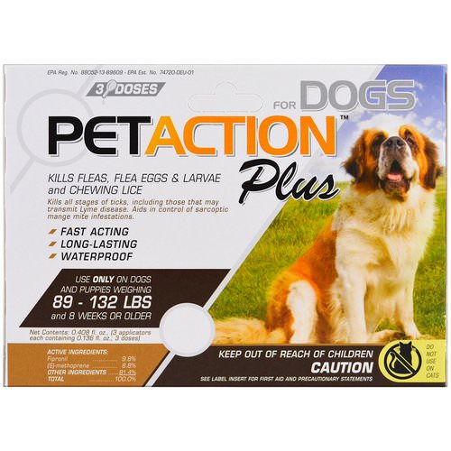 PetAction Plus, For Xlarge Dogs, 3 Doses - 0.136 fl oz Each فوائد