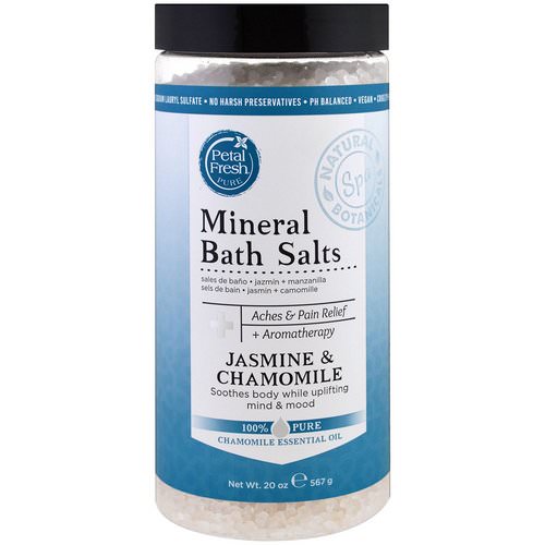 Petal Fresh, Pure, Mineral Bath Salts, Jasmine & Chamomile, 1.25 lbs (567 g) فوائد