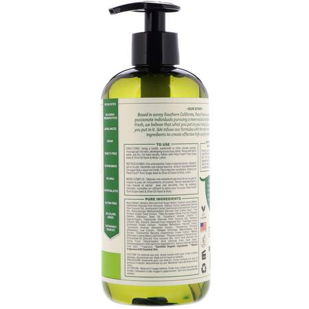 Petal Fresh, Pure, Moisturizing Bath & Shower Gel, Grape Seed & Olive Oil, 16 fl oz (475 ml):جل الاستحمام, غس,ل الجسم
