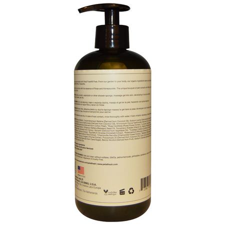 Petal Fresh, Pure, Purifying Bath & Shower Gel, Rose & Honeysuckle, 16 fl oz (475 ml):جل الاستحمام, غس,ل الجسم