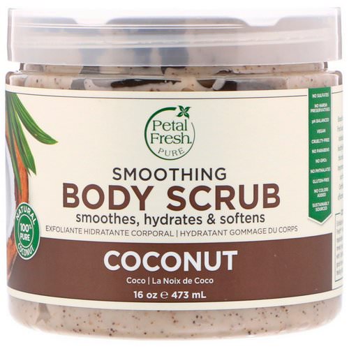 Petal Fresh, Pure, Smoothing Body Scrub, Coconut, 16 oz (473 ml) فوائد
