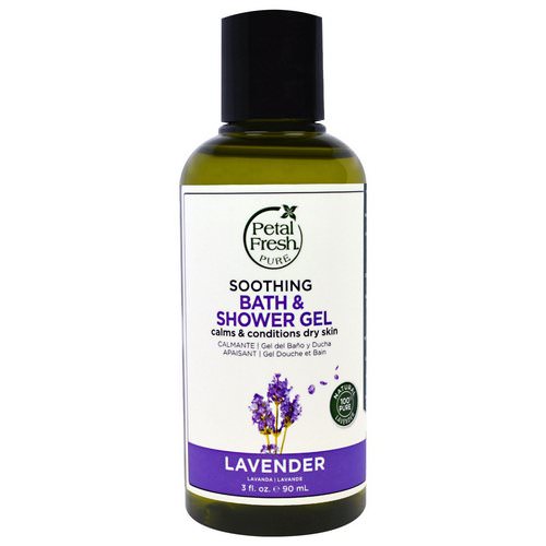 Petal Fresh, Pure, Soothing Bath & Shower Gel, Lavender, 3 fl oz (90 ml) فوائد