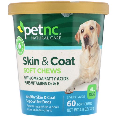 petnc NATURAL CARE, Skin & Coat, Liver Flavor, All Dog, 60 Soft Chews فوائد