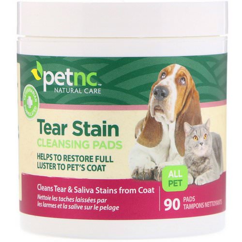 petnc NATURAL CARE, Tear Stain Cleansing Pads, For Cats & Dogs, 90 Pads فوائد