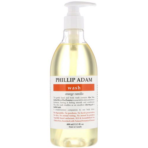 Phillip Adam, Wash, Orange Vanilla, 13.5 fl oz (400 ml) فوائد