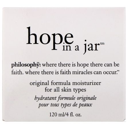 Philosophy, Hope in a Jar, Original Formula Moisturizer, 4 fl oz (120 ml):مرطب لل,جه, العناية بالبشرة