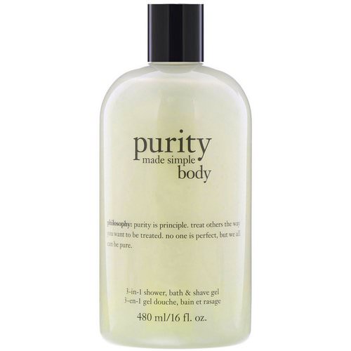 Philosophy, Purity Made Simple, Body 3-in-1 Shower, Bath & Shave Gel, 16 fl oz (480 ml) فوائد