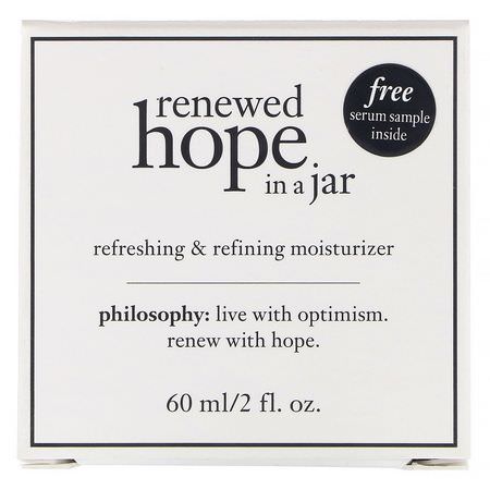 Philosophy, Renewed Hope in a Jar, Refreshing & Refining Moisturizer, 2 fl oz (60 ml):مرطب ال,جه, العناية بالبشرة