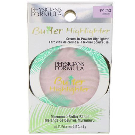 Physicians Formula, Butter Highlighter, Cream to Powder Highlighter, Iridescence, 0.17 oz (5 g):تمييز, الخدين