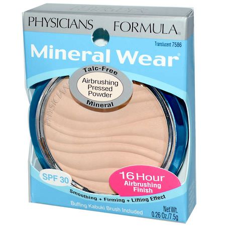 Physicians Formula, Mineral Wear, Airbrushing Pressed Powder, SPF 30, Translucent, 0.26 oz (7.5 g):ب,درة مضغ,طة,جه