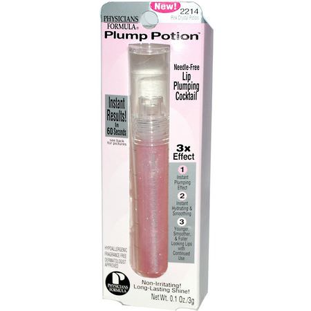 Physicians Formula, Plump Potion, Needle-Free Lip Plumping Cocktail, Pink Crystal Potion 2214, 0.1 oz (3 g):Lip Plumper, شفاه