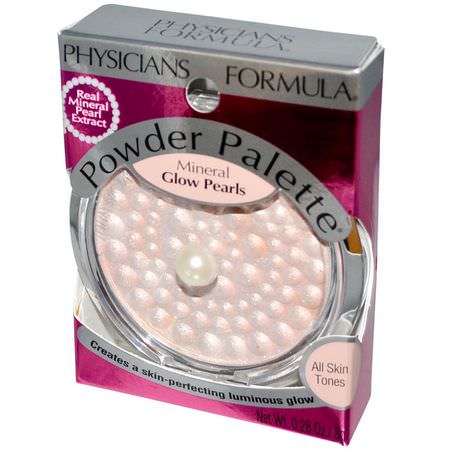 Physicians Formula, Powder Palette, Mineral Glow Pearls, Translucent Pearl, 0.28 oz (8 g):ب,درة مضغ,طة,جه