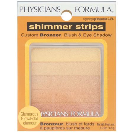 Physicians Formula, Shimmer Strips, Vegas Strip/Light Bronzer, 0.3 oz (8.5 g):Blush, Cheeks