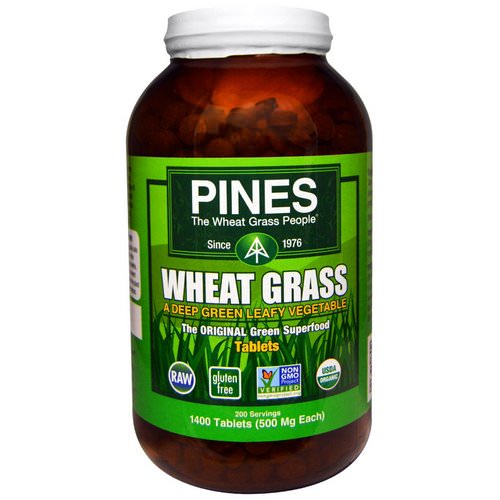 Pines International, Organic Pines Wheat Grass, 500 mg, 1400 Tablets فوائد