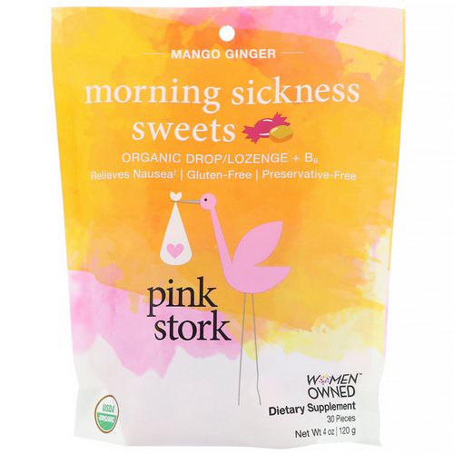 Pink Stork, Morning Sickness Sweets, Organic Drop/Lozenge + B6, Mango Ginger, 4 oz (120 g) فوائد