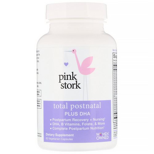 Pink Stork, Total Postnatal Plus DHA, 60 Vegetarian Capsules فوائد