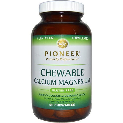Pioneer Nutritional Formulas, Chewable Calcium Magnesium, Dark Chocolate with Organic Cocoa, 90 Chewables فوائد