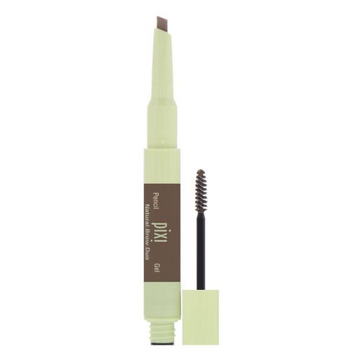 Pixi Beauty, 2-In-1 Natural Brow Duo, Waterproof Brow Pencil & Gel, Natural Brown, Pencil 0.007 oz (0.2 g) - Gel 0.084 fl oz (2.5 ml) فوائد