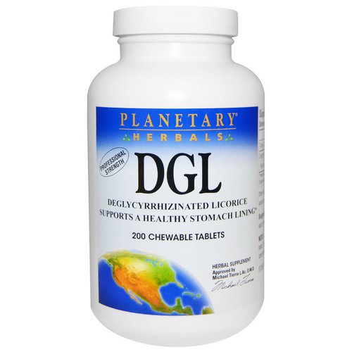 Planetary Herbals, DGL, Deglycyrrhizinated Licorice, 200 Chewable Tablets فوائد