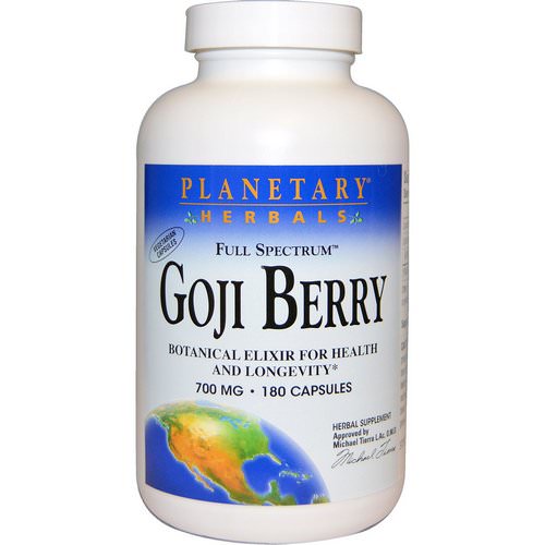 Planetary Herbals, Full Spectrum Goji Berry, 700 mg, 180 Capsules فوائد