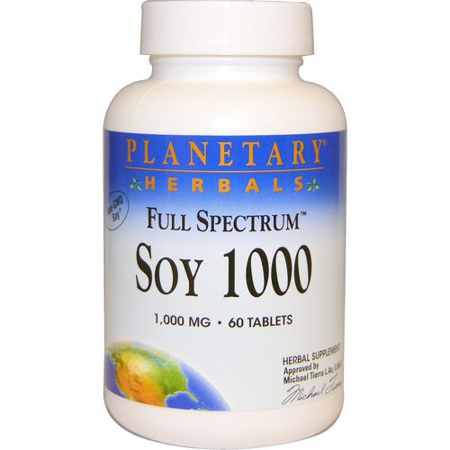 Planetary Herbals, Full Spectrum Soy 1000, 1000 mg, 60 Tablets فوائد