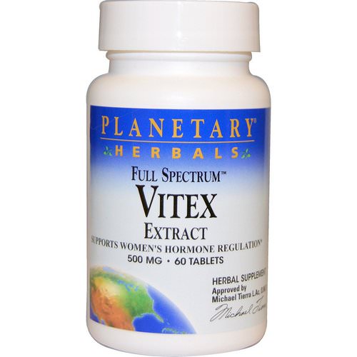 Planetary Herbals, Full Spectrum, Vitex Extract, 500 mg, 60 Tablets فوائد