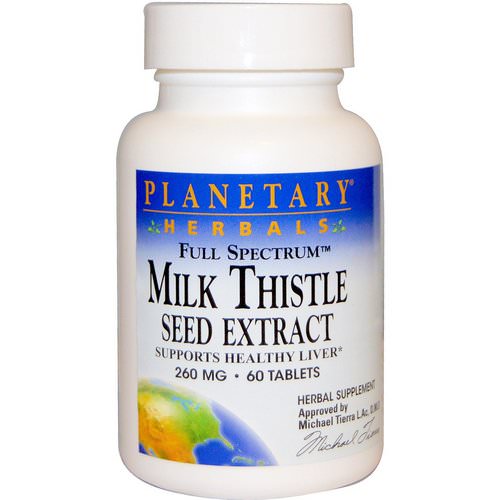Planetary Herbals, Milk Thistle Seed Extract, Full Spectrum, 260 mg, 60 Tablets فوائد